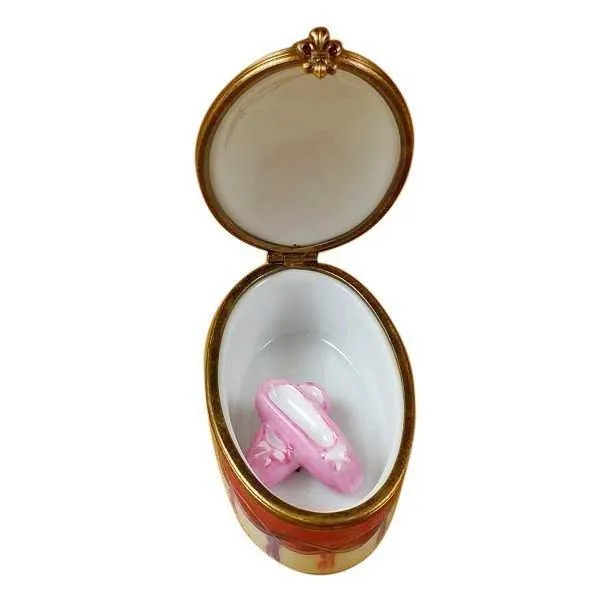 Ballerina Limoges Box with Removable Toe Shoes