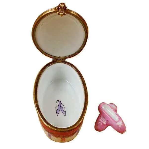Ballerina Limoges Box with Removable Toe Shoes