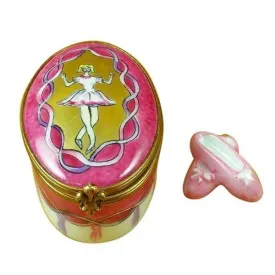 Ballerina Limoges Box with Removable Toe Shoes