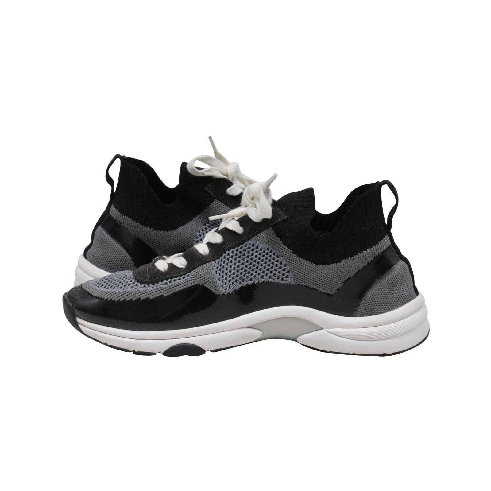 Black Grey Stretch Sport Sprint CC Logo Sock Trainers