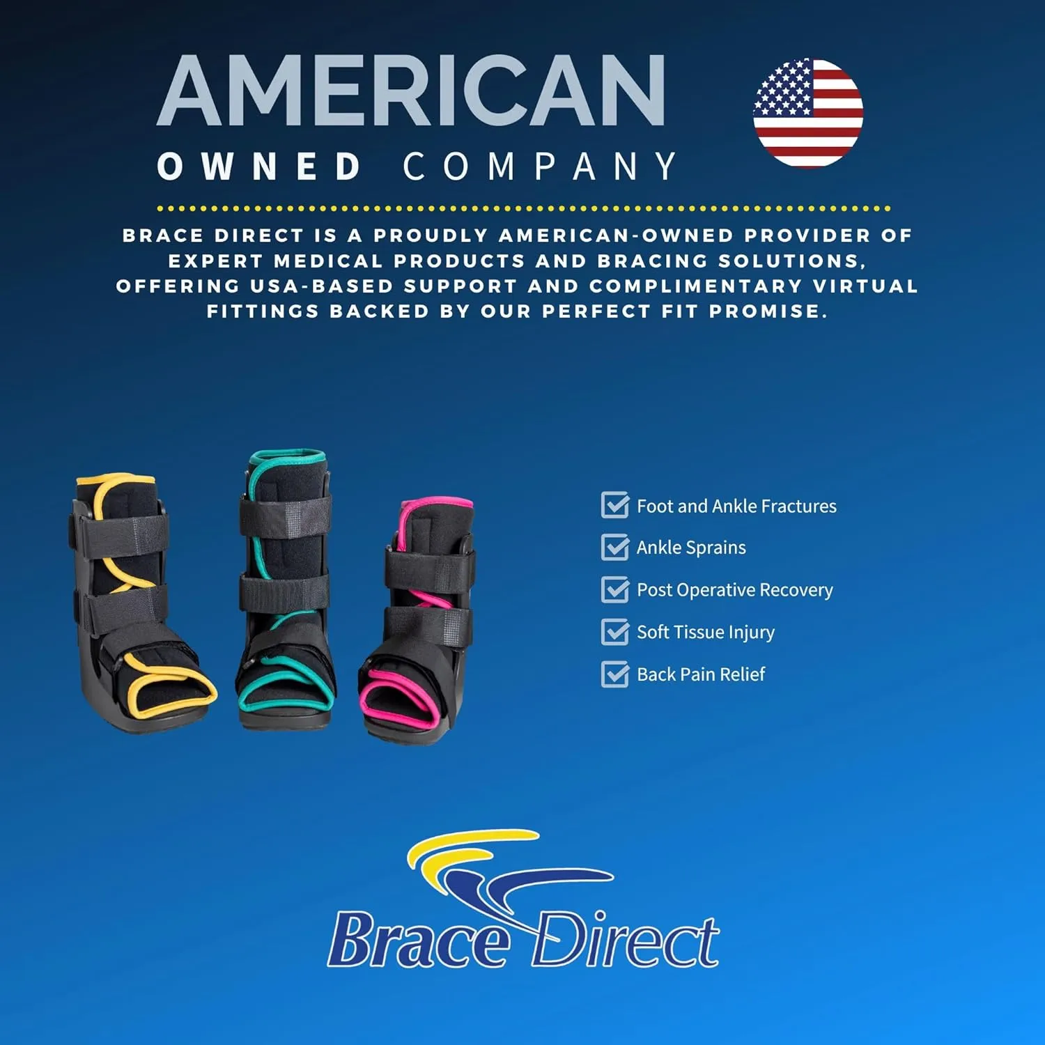 Brace Direct Childrens Pediatric Walker Fracture Boot for Kids Broken Toe or Foot, Left or Right, Lightweight Padded Support Cam Boot for Foot Injury