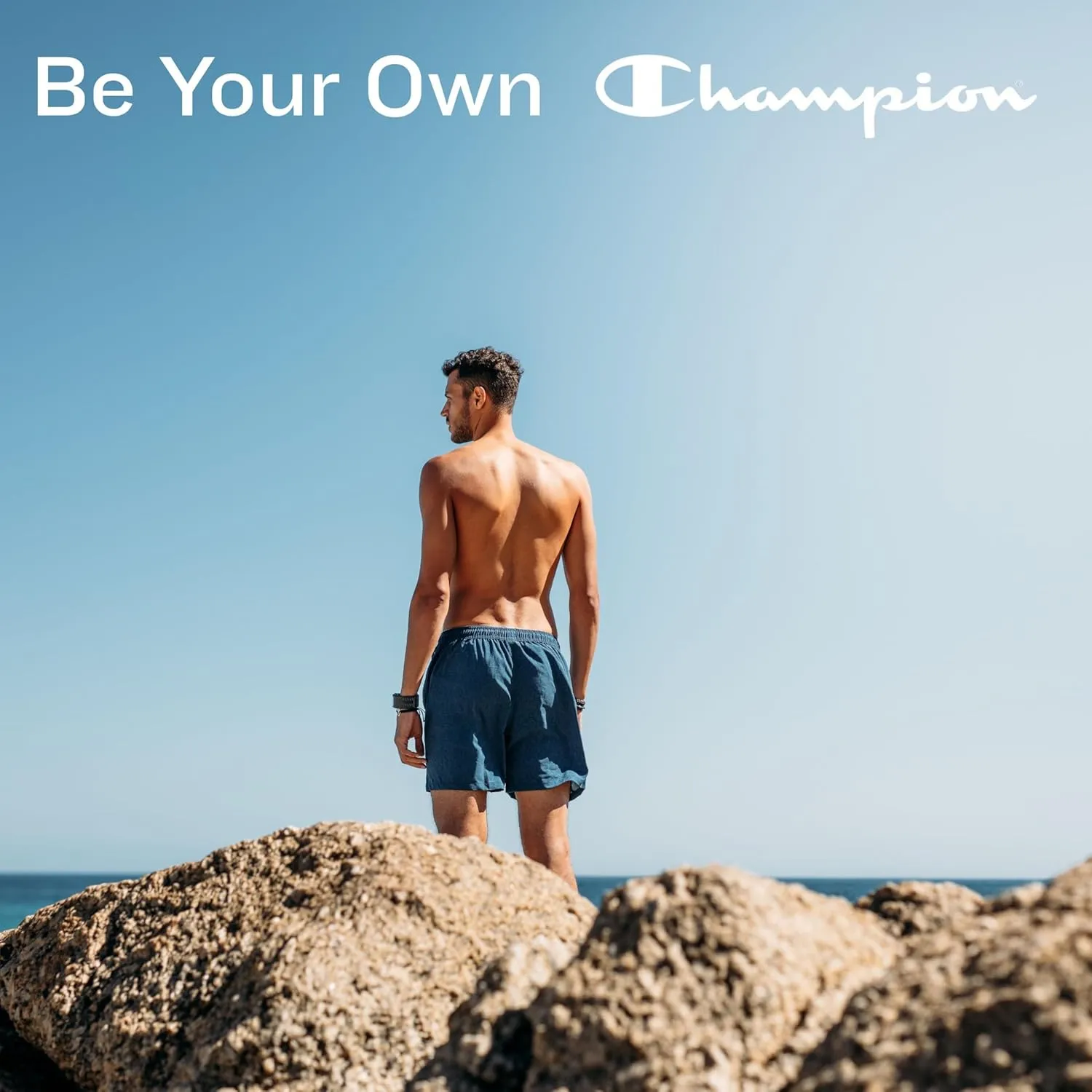 Champion Mens Swim Trunks with Mesh Liner, 7" Inseam Quick Drying Mens Bathing Suit, Board Shorts for Swimming and Beach