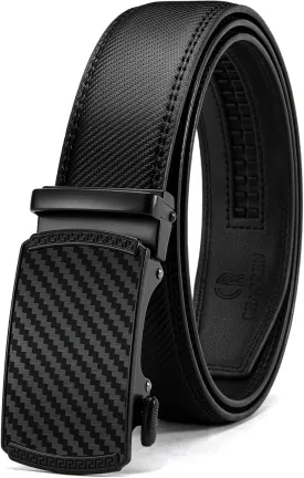 CHAOREN Leather Ratchet Belt for men 1 3/8" for Dress Pants - Micro Adjustable Belt Fit Everywhere
