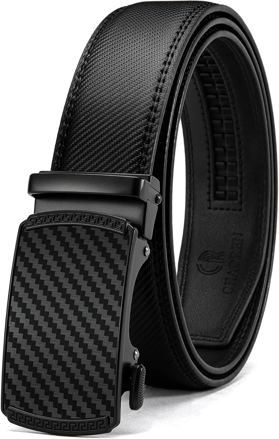 CHAOREN Leather Ratchet Belt for men 1 3/8" for Dress Pants - Micro Adjustable Belt Fit Everywhere