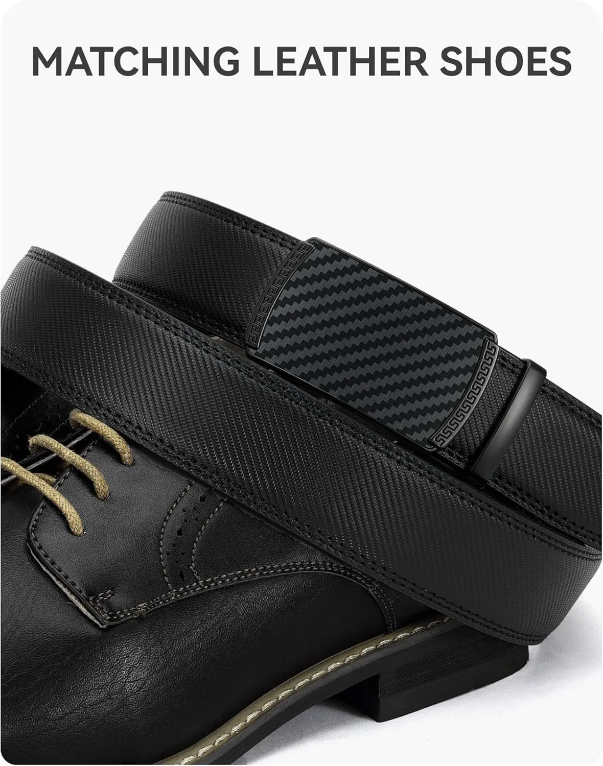 CHAOREN Leather Ratchet Belt for men 1 3/8" for Dress Pants - Micro Adjustable Belt Fit Everywhere