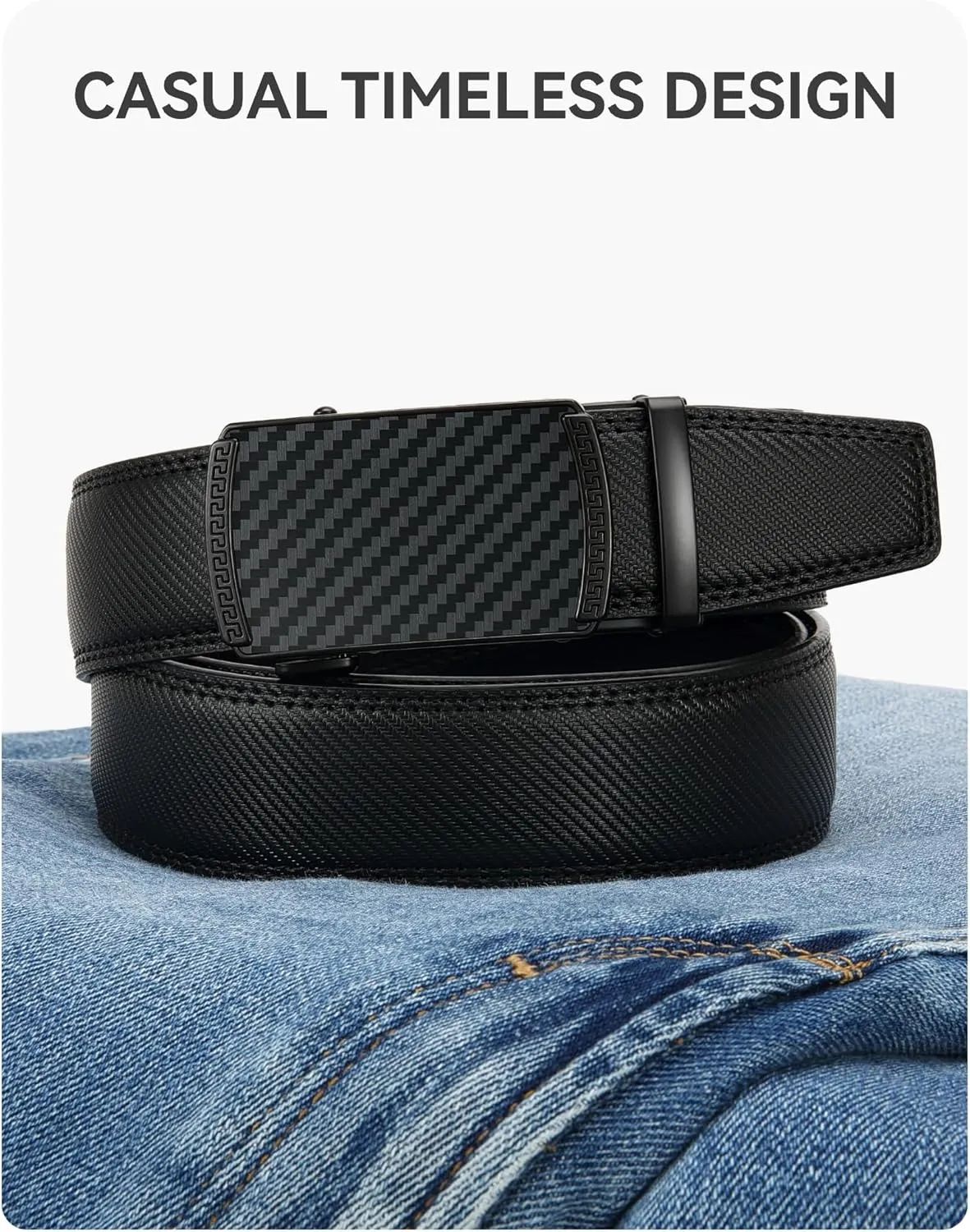 CHAOREN Leather Ratchet Belt for men 1 3/8" for Dress Pants - Micro Adjustable Belt Fit Everywhere
