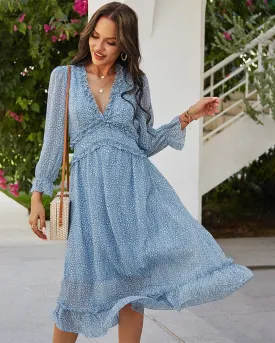 DressBetty -  Spring And Summer  Popular V-neck Simple Printed Dress