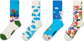Happy Socks 4-Pack Socks, Tie-dye Sneaker, S/M
