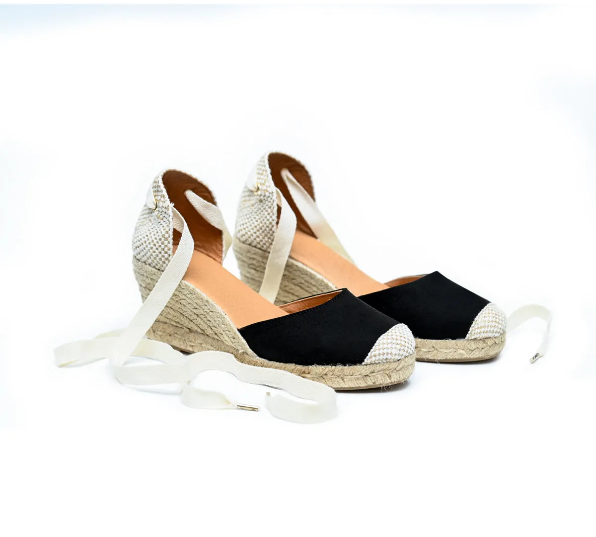 Jimena Black Medium Wedge Laces