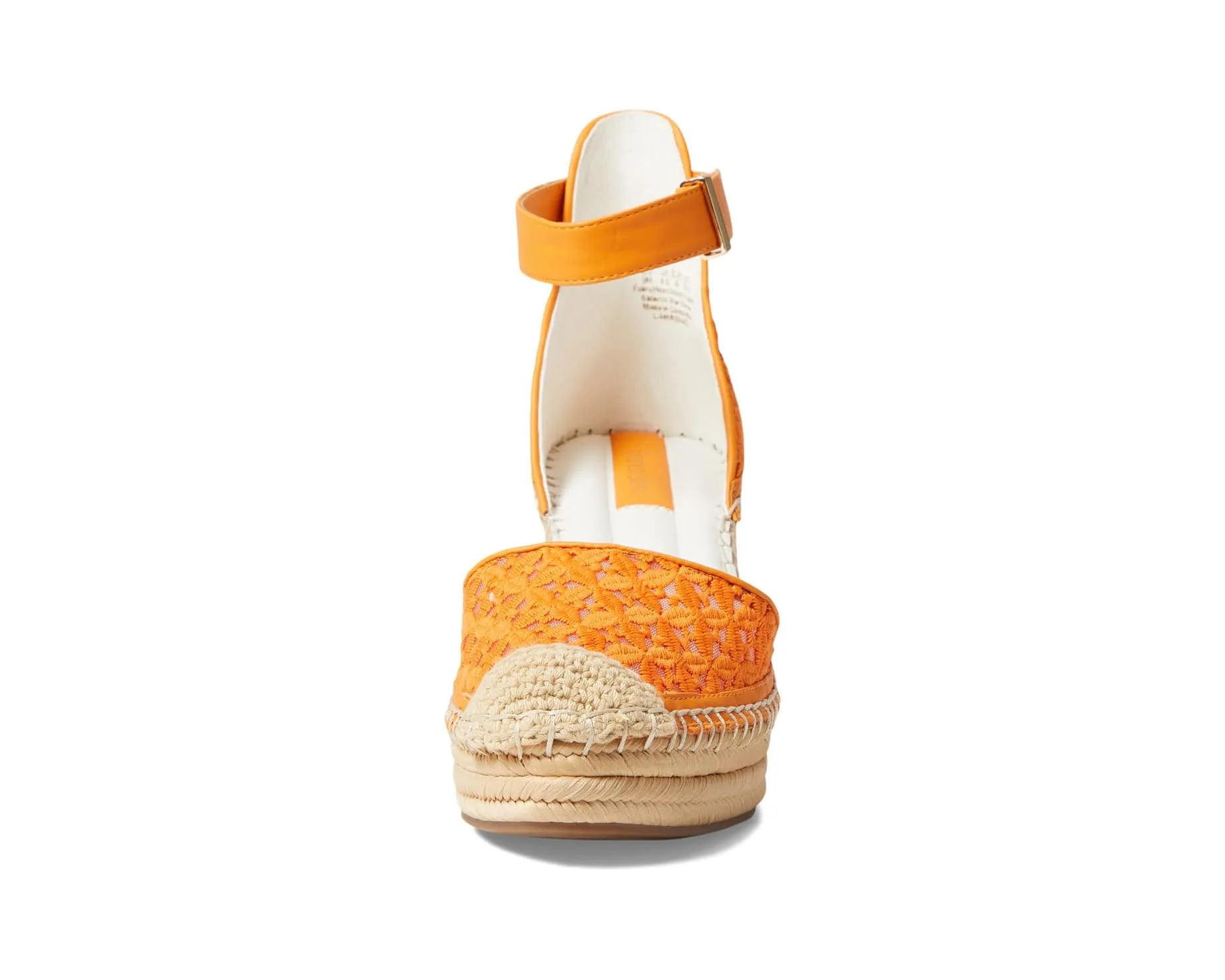 Marsha Orange Lace Fabric Franco Sarto Wedge Sandals