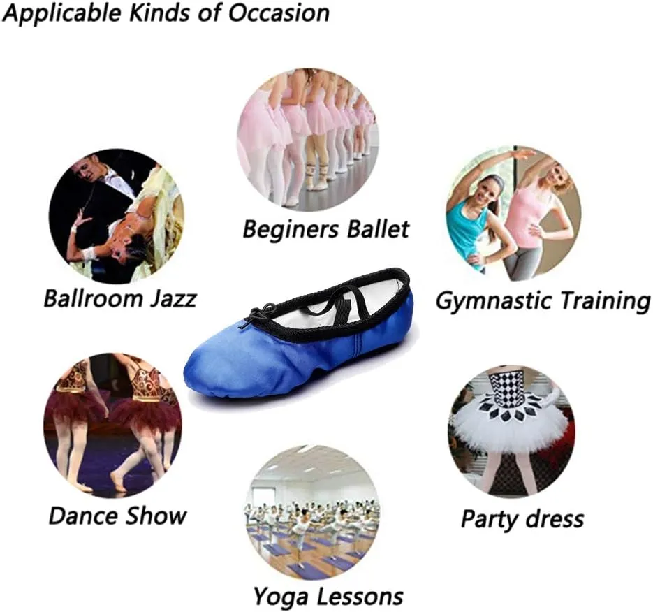 MSMAX Girls Ballet Shoes Toddler Costume Dancing Flats for Kids (Toddler/Little Kid/Big Kid)