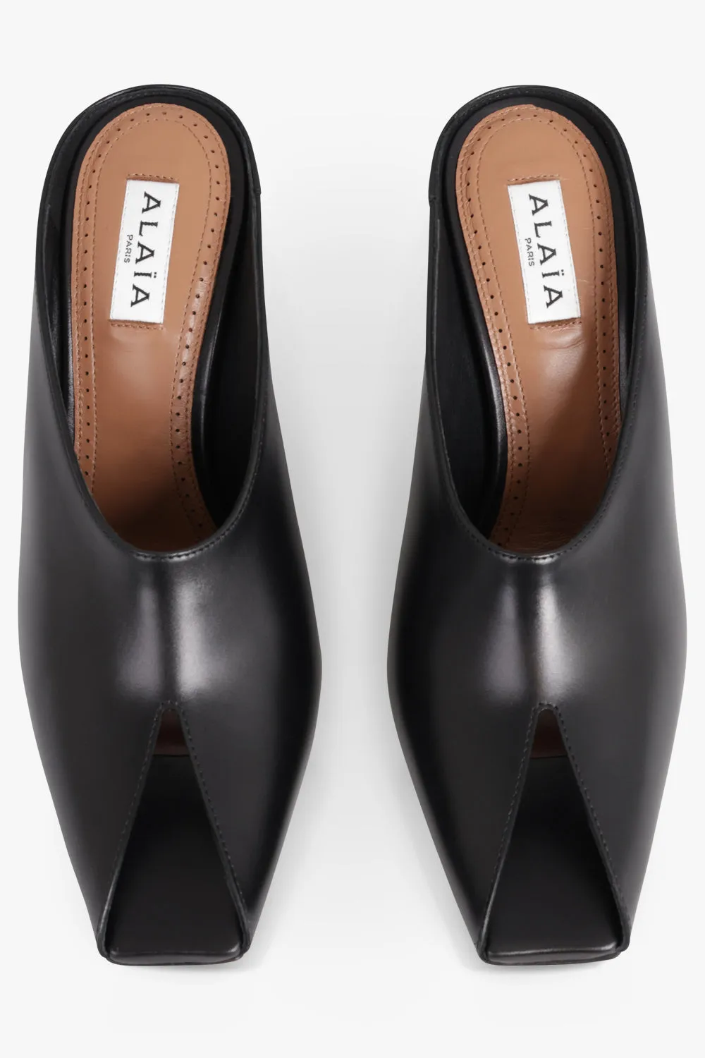 OPEN TOE MULES 9cm | BLACK