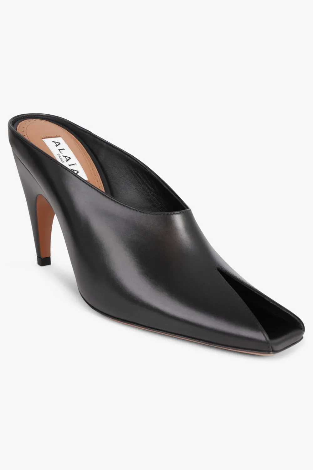 OPEN TOE MULES 9cm | BLACK
