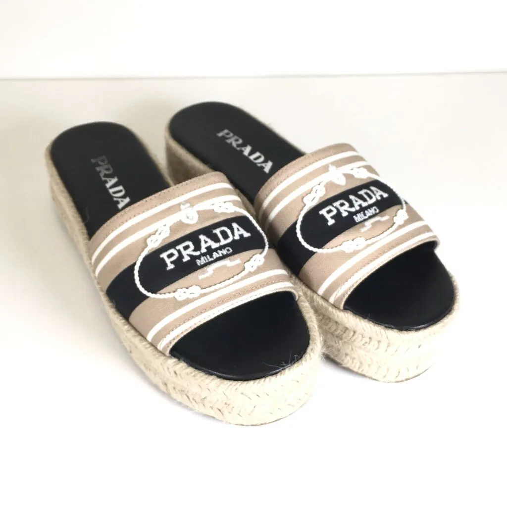 Prada Espadrilles Platform Slides