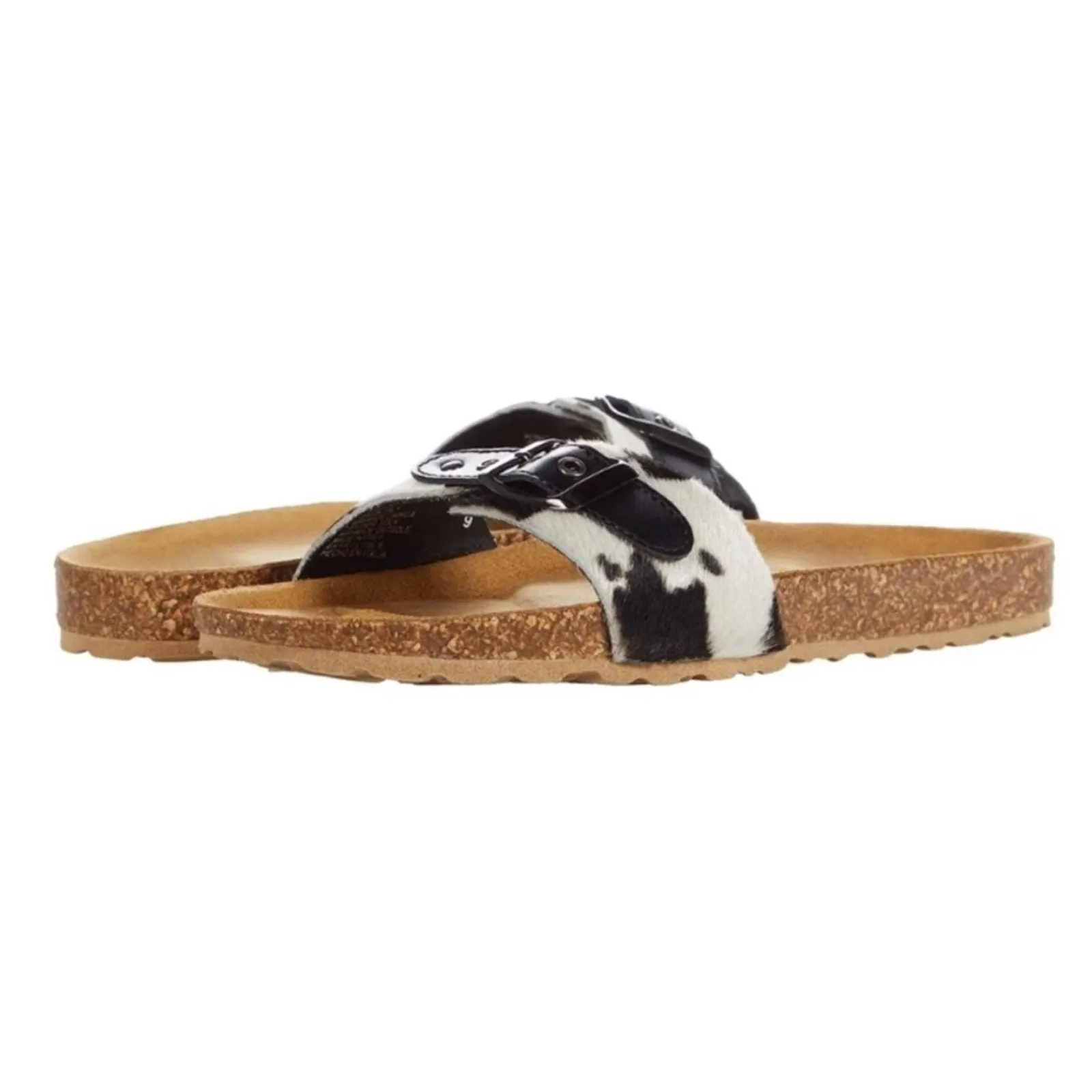 Seychelles Speechless Cow Hide Buckle Slide Cork Sandals (W8.5)