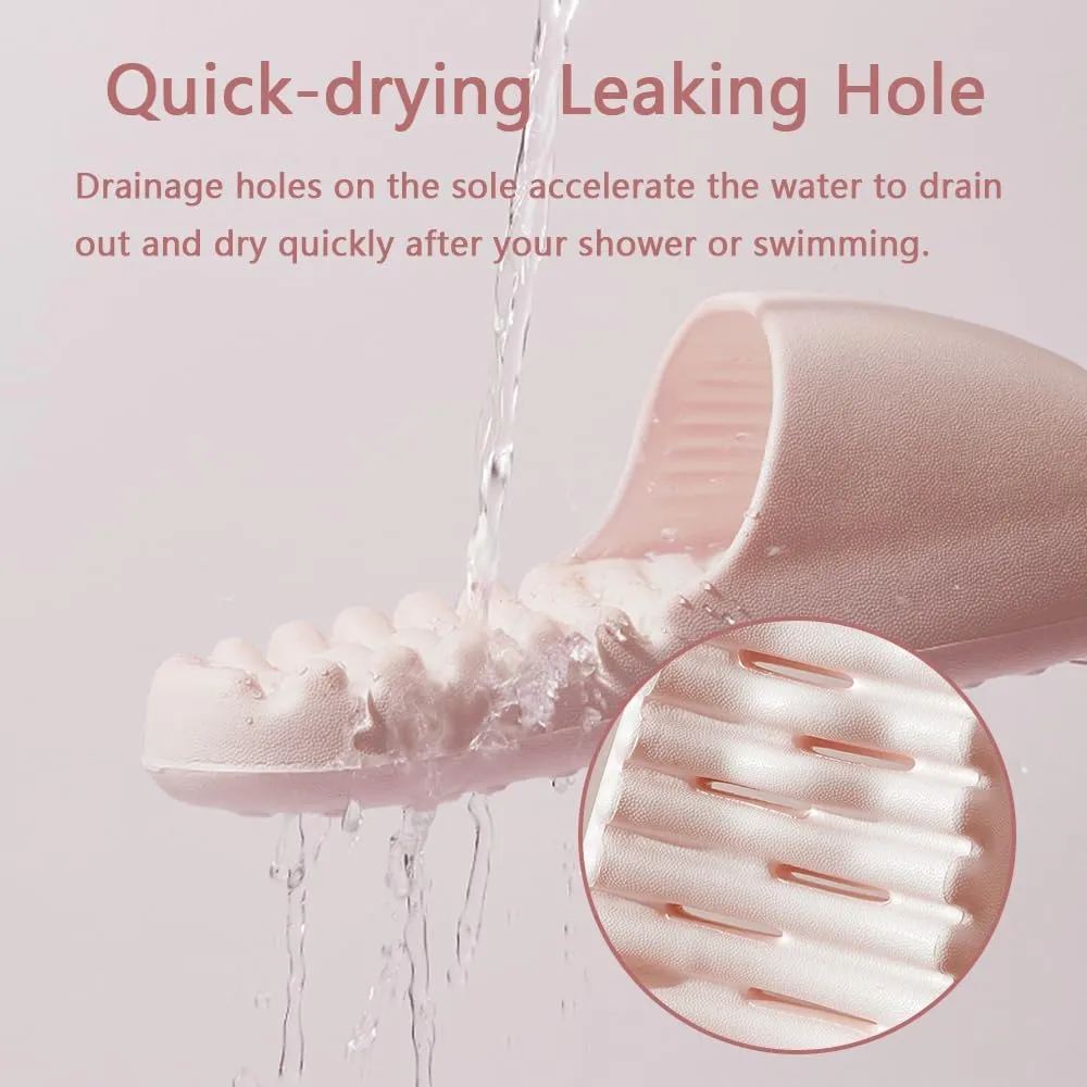 Shower Cloud Slippers for Women and Men Banthroom Drain Hole Slides Non-slip Quick Dry Thick Sole Comfy House Sandals