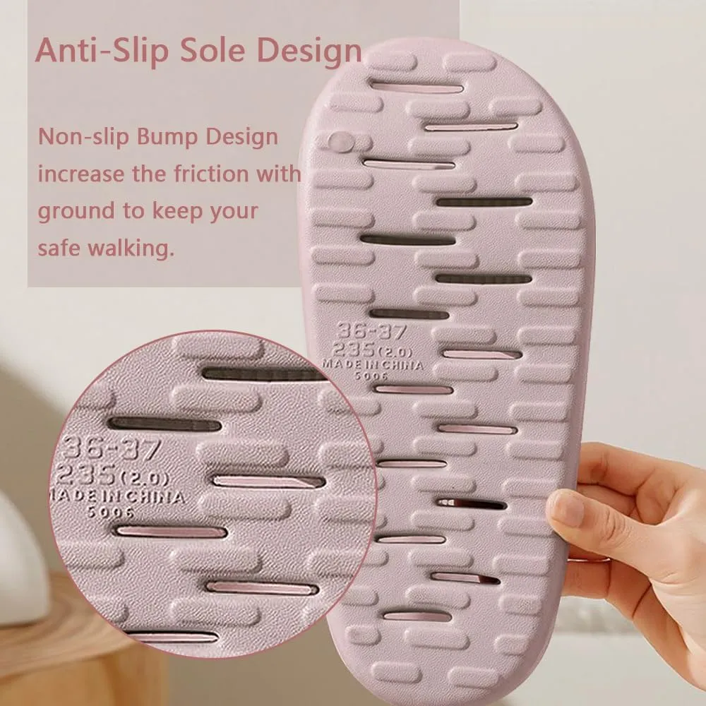 Shower Cloud Slippers for Women and Men Banthroom Drain Hole Slides Non-slip Quick Dry Thick Sole Comfy House Sandals