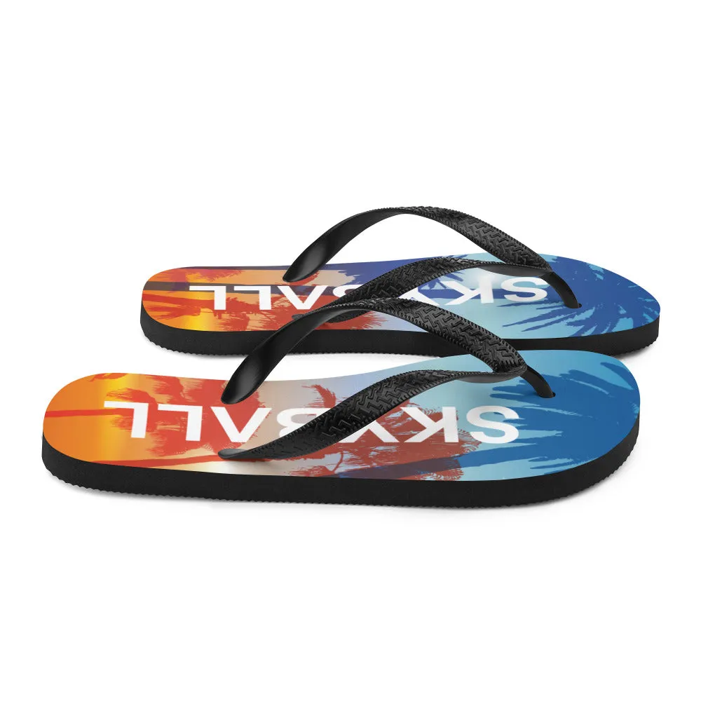Skyball Beach Volleyball Apparel - Boardwalk Flip-Flops - Original / Sunset Palms