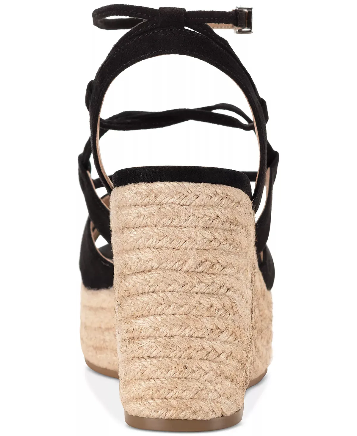 Sun Stone Women's Tinsleyy Strappy Espadrille Platform Wedge Sandals Color Black Micro Size 7M