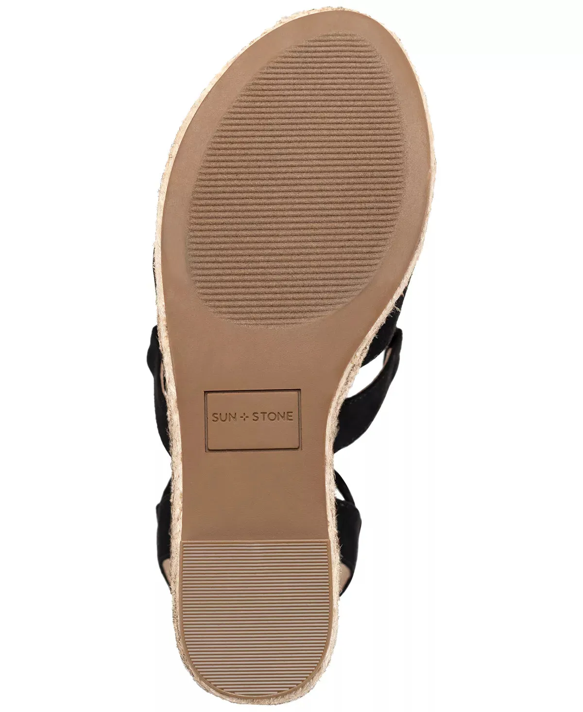 Sun Stone Women's Tinsleyy Strappy Espadrille Platform Wedge Sandals Color Black Micro Size 7M