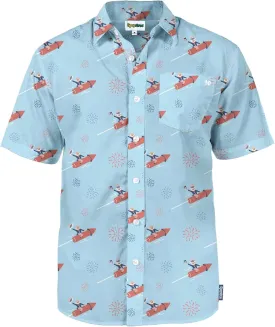 Tipsy Elves Patriotic Shirts for Men - USA Short Sleeve Button Up American Flag Shirts for Men for 4th of July