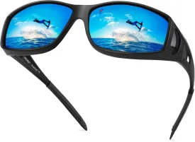 URUMQI Polarized Sunglasses Fit Over Glasses for Men Women, Wrap-around Driving Sunglasses 100% UV Protection