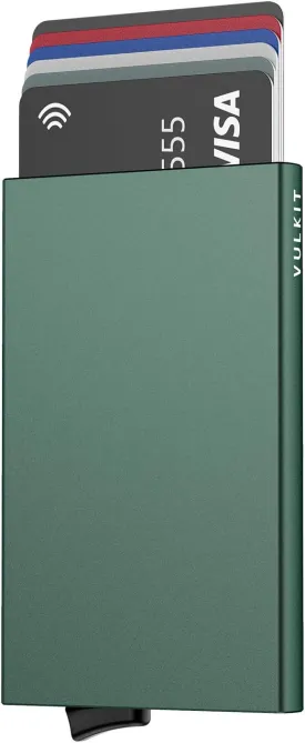 VULKIT Pop Up Wallet, Slim Minimalist Credit Card Holder For Men and Women RFID Blocking Mini Metal Case