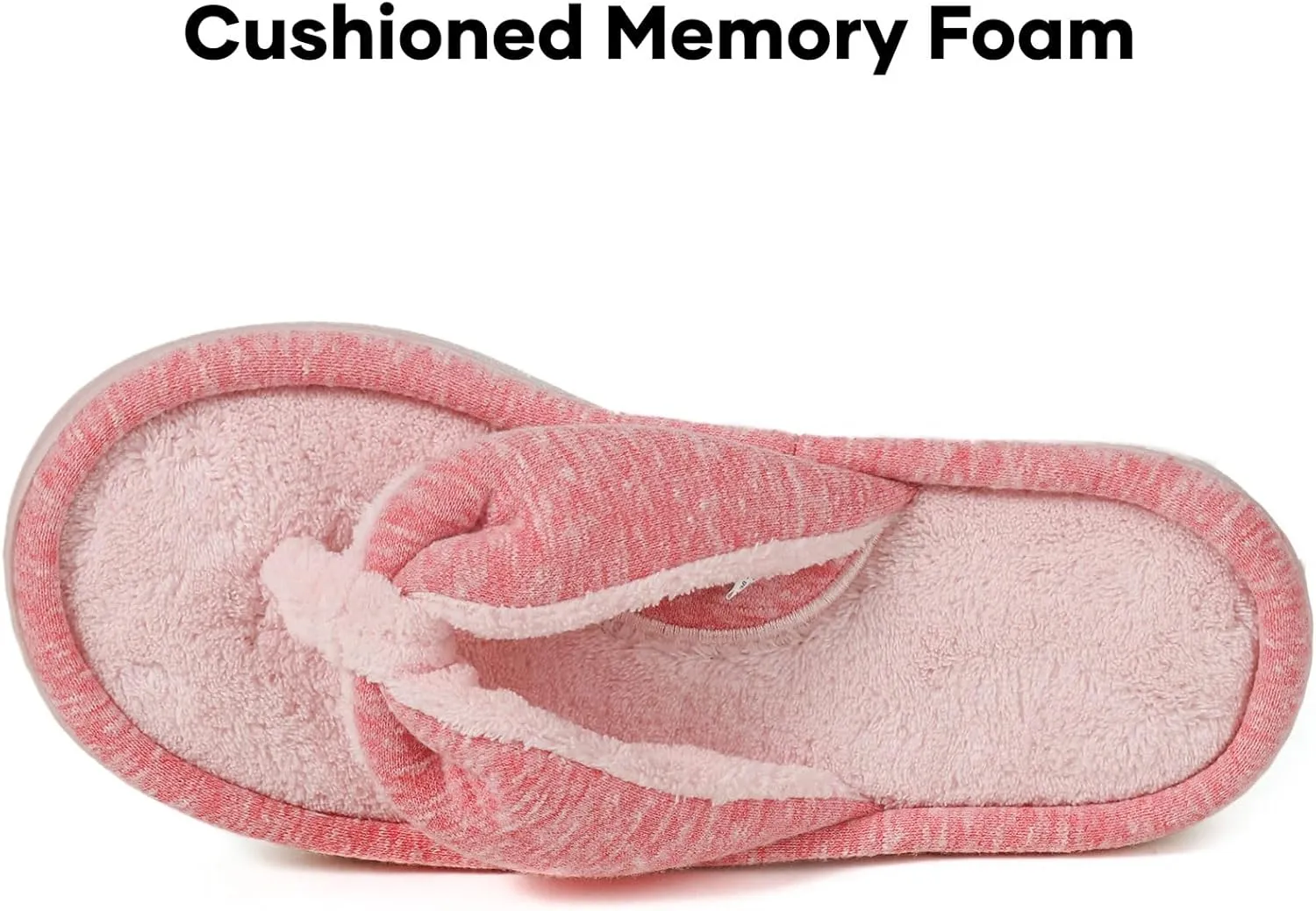 Wishcotton Women's Memory Foam Spa Thong Flip Flops Cozy Indoor Slippers, Ladies Summer Lightweight Open Toe House Sandals