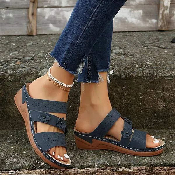 Women's Retro Casual Floral Wedge Sandals 16451395C