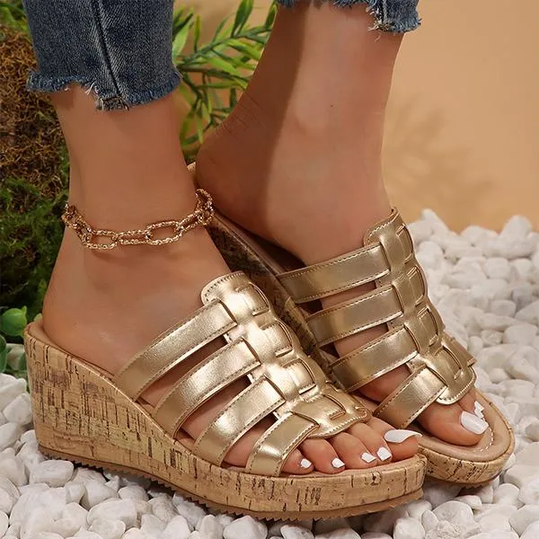 Women's Roman Wedge Casual Beach Slippers 29218141S