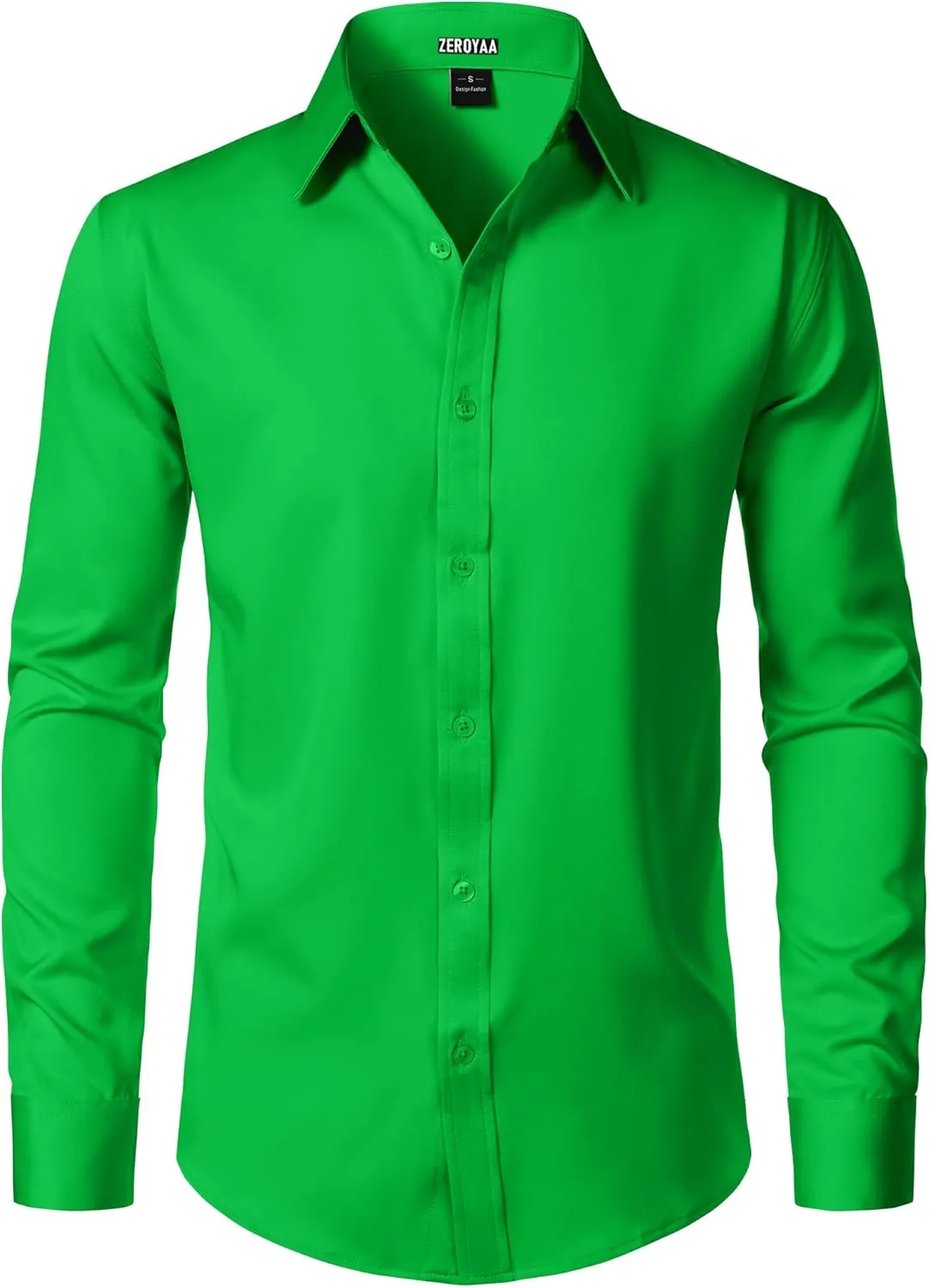 ZEROYAA Men's Wrinkle Free Long Sleeve Dress Shirt Business Casual Modern Slim Fit Button Down Shirts for Wedding and Office